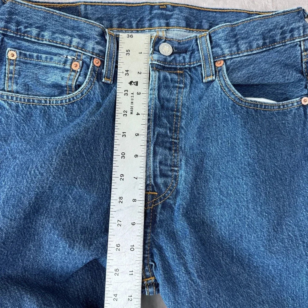 Levis 501 Jeans Mens 32x32 Blue Denim Western Button Fly Dark Fade Y2K